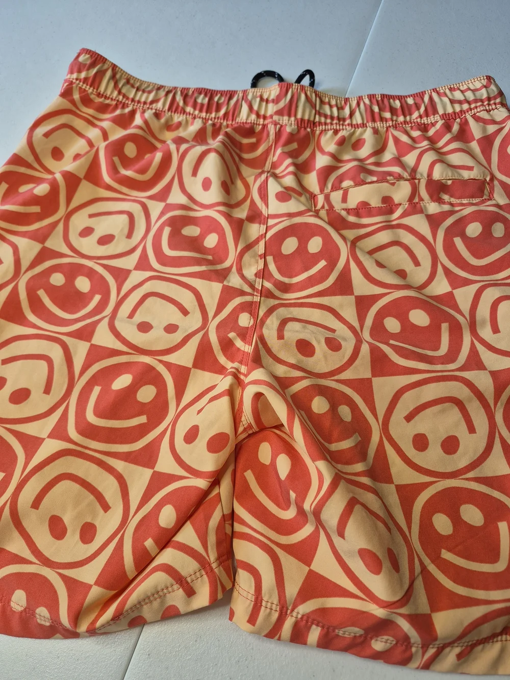 Men's Orange Smiley Print Drawstring Hybrid Shorts 4241/4